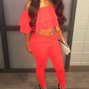 Cute Red Fashion Nova Set. Worn once!